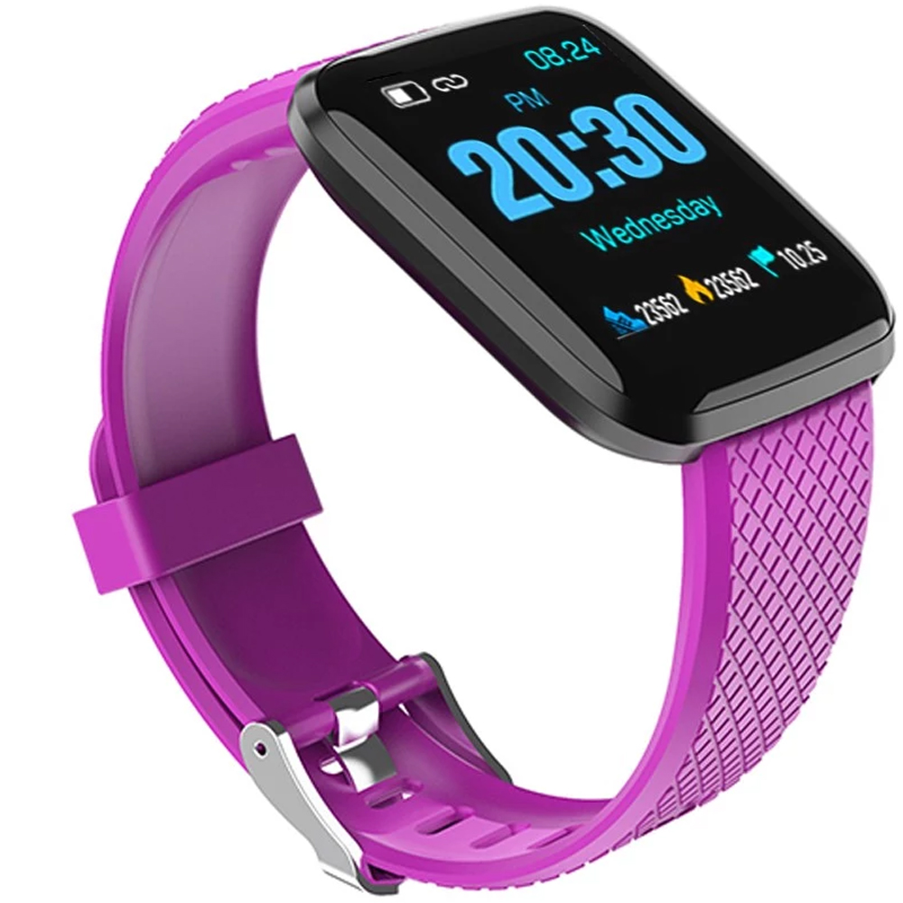 Foto 4 pulgar | Smartwatch Deportivo Fralugio 116 Plus color Púrpura con Podómetro y Monitores de Salud Recibe Notificaciones