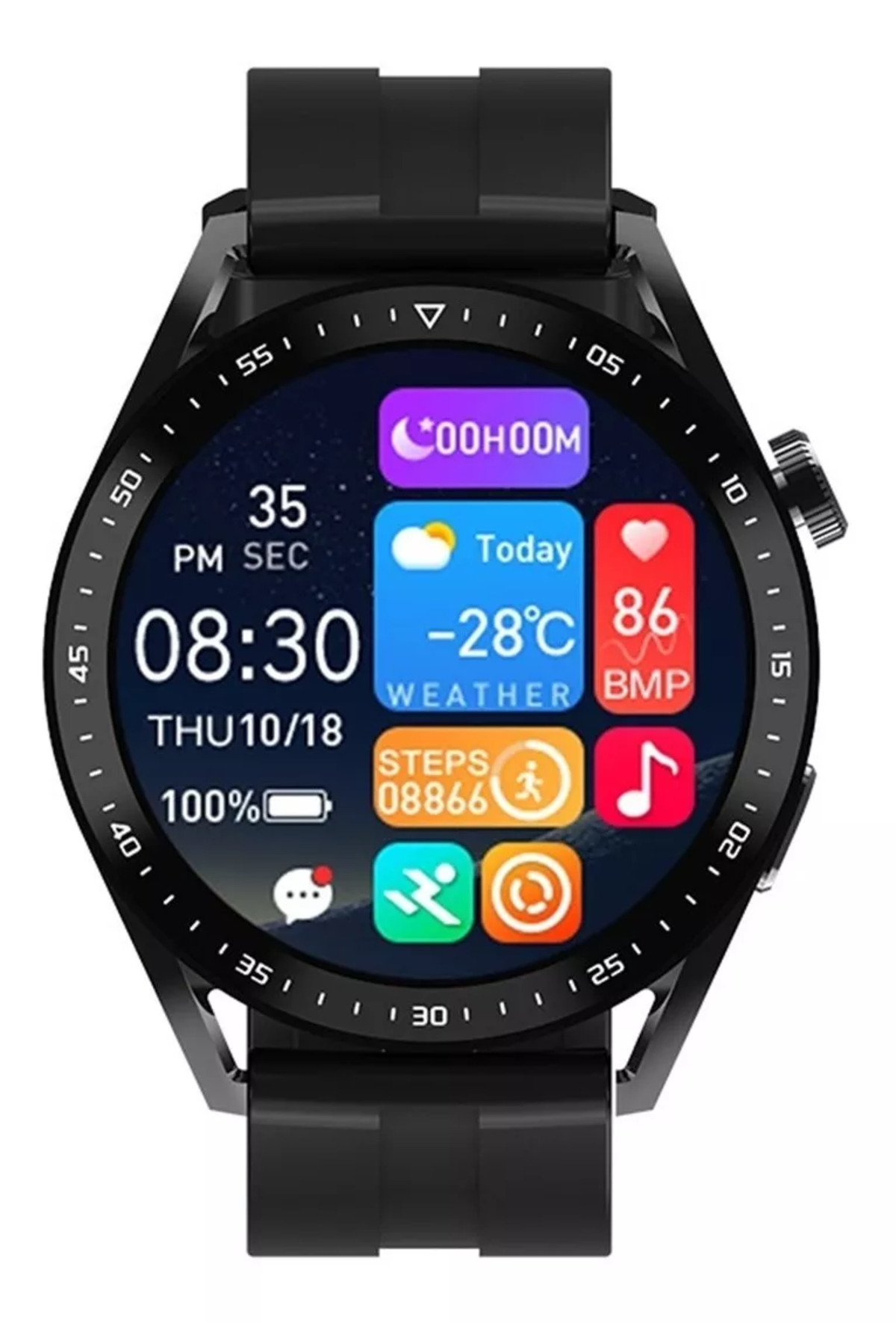 Smartwatch Fralugio Hw3 con Bluetooth color Negro