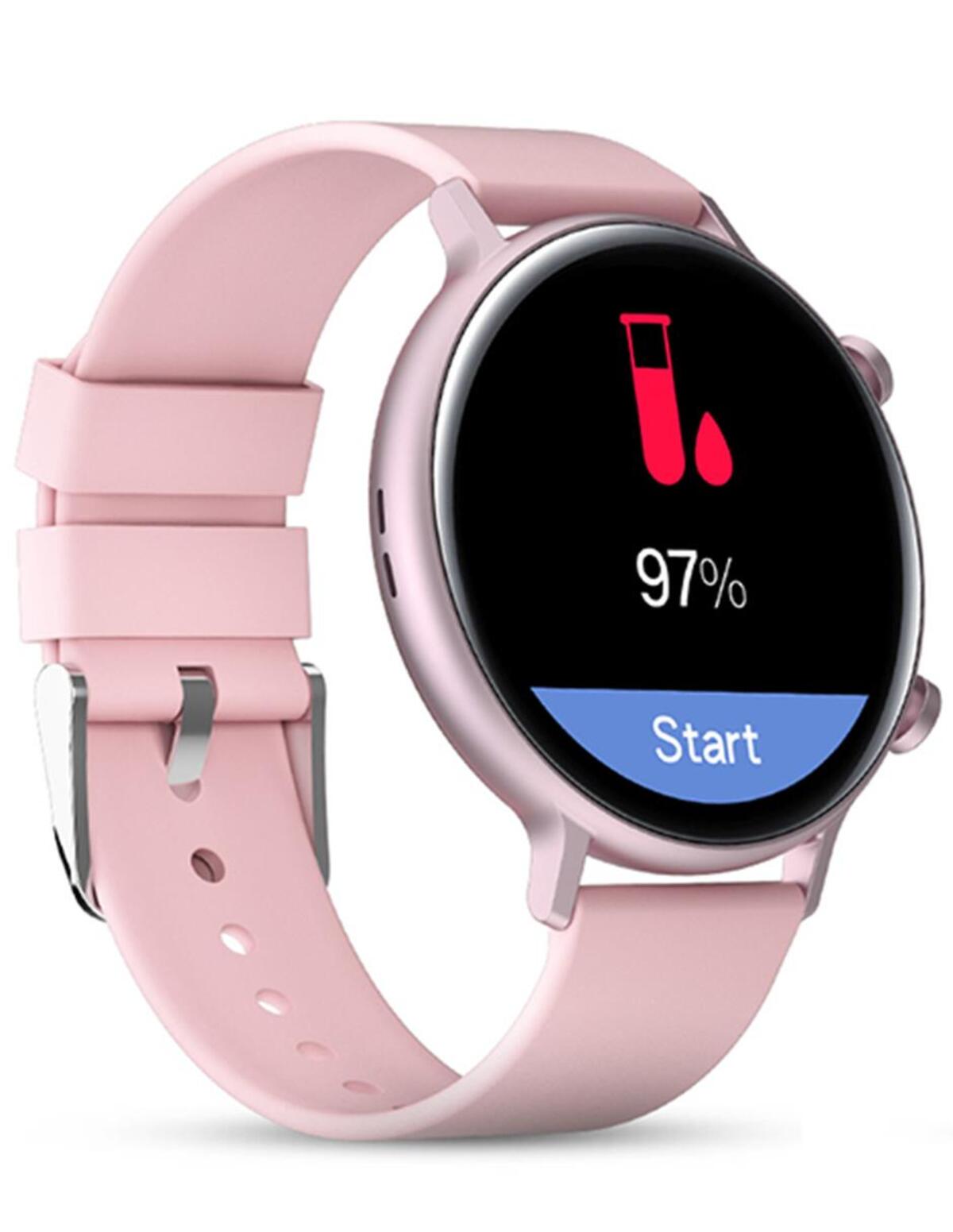 Foto 4 pulgar | Smartwatch Fralugio Gw33  color Rosa Notificaciones Redes Sociales