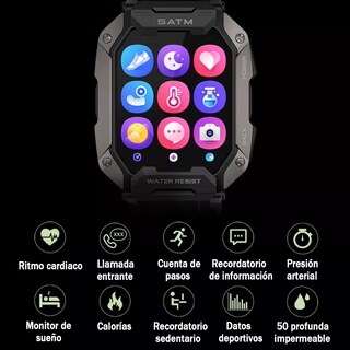 Foto 5 | Reloj Inteligente Belug Bluetooth 5atm Impermeable color Negro
