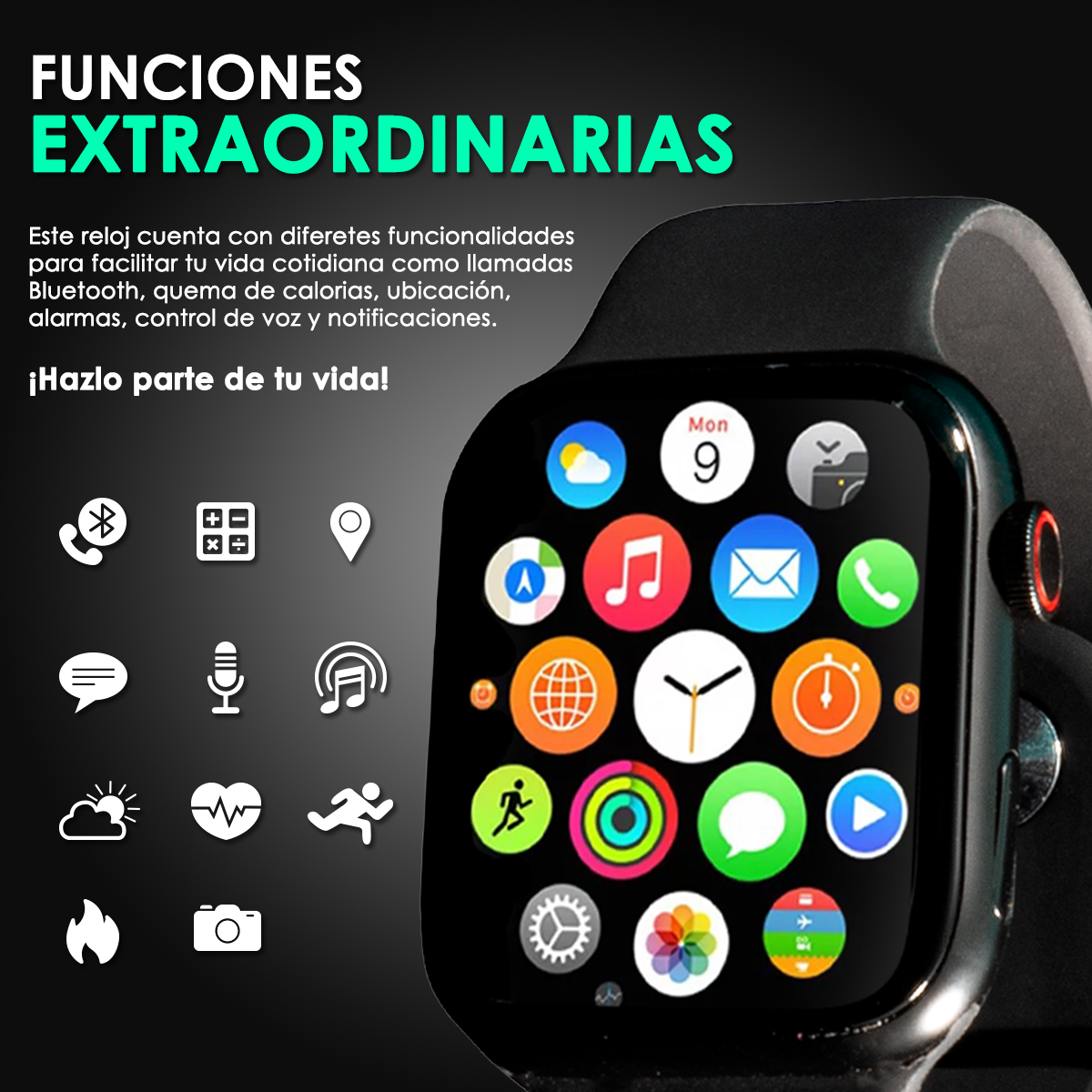 Foto 3 | Smartwatch Starket Sk-1007-n Bluetooth Sport color Negro