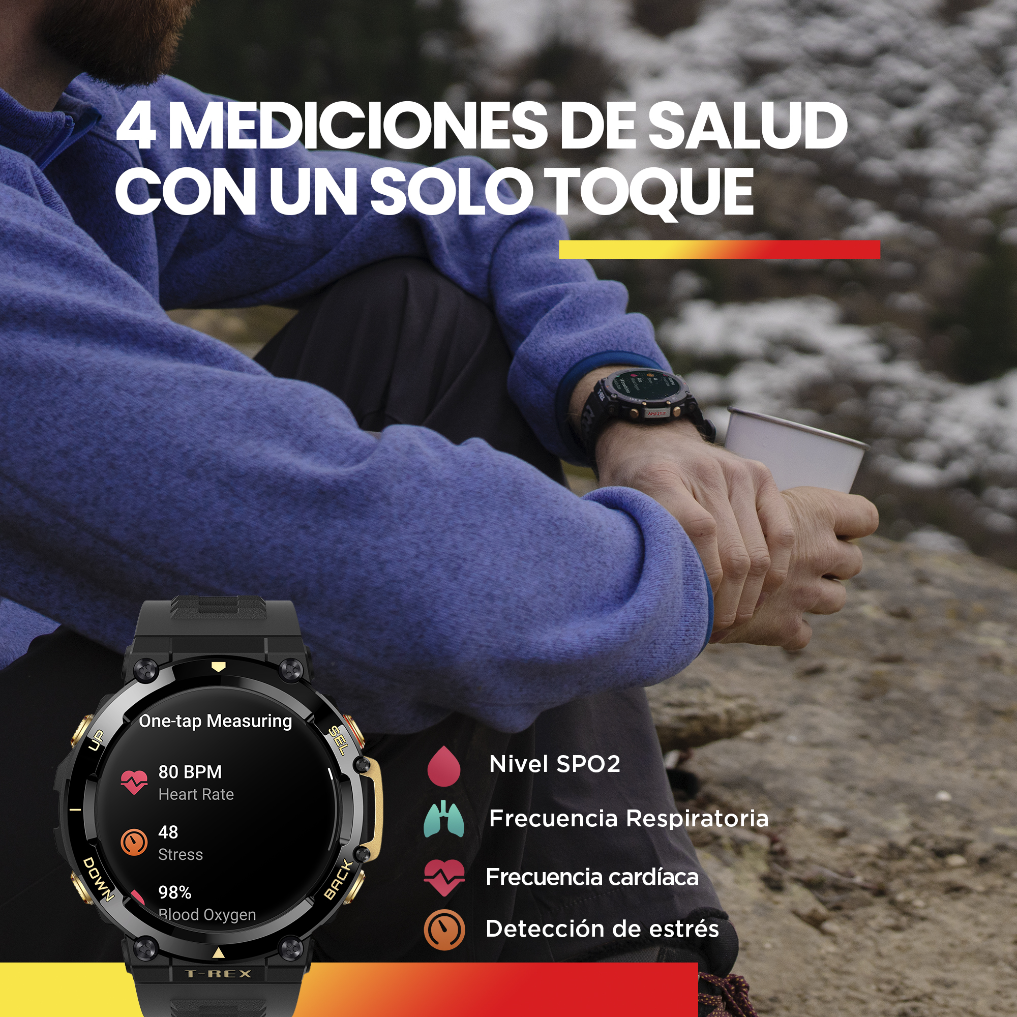 Foto 2 | Smartwatch Amazfit T Rex 2 con Gps Autonomía 24 Días color Beige