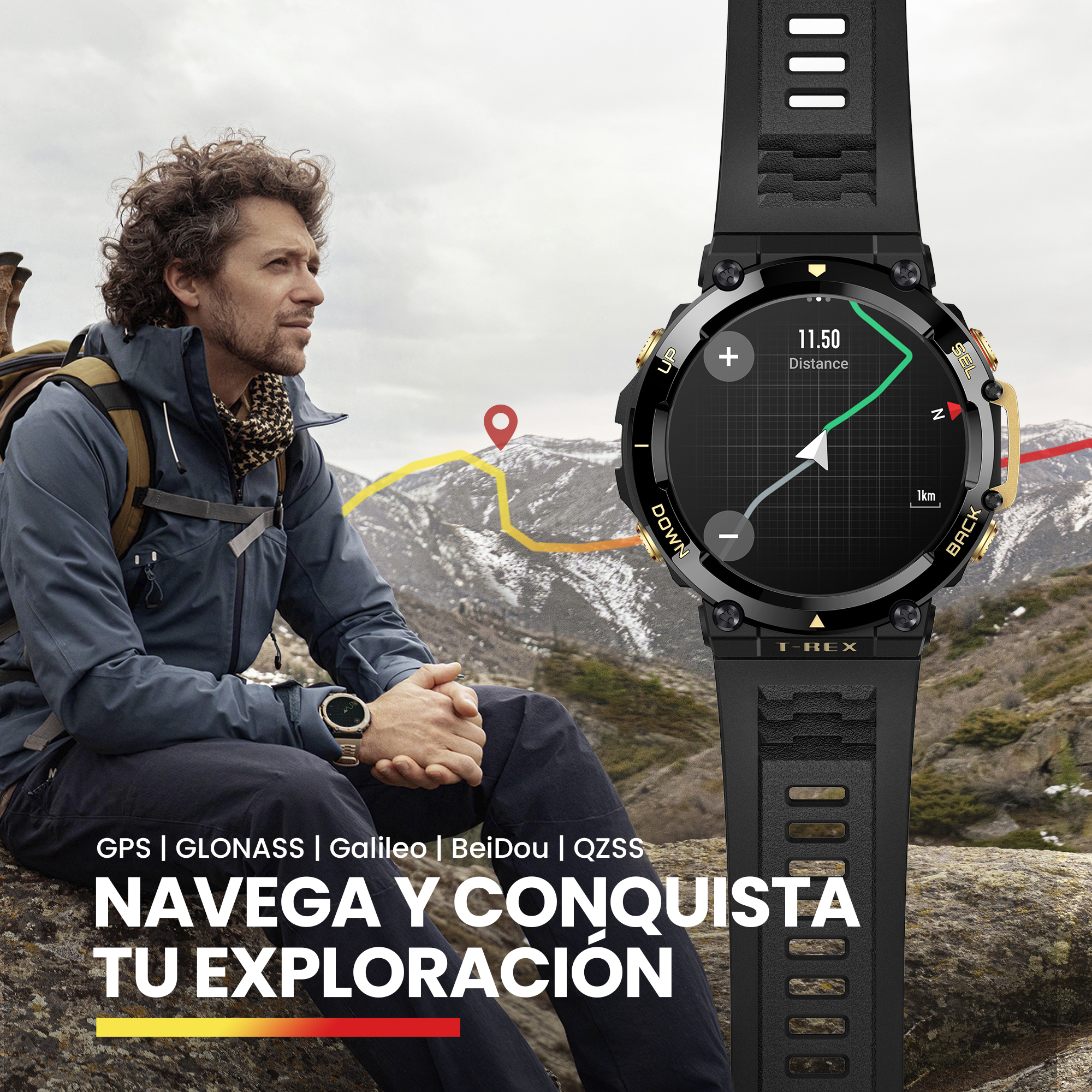 Foto 6 pulgar | Smartwatch Amazfit T Rex 2 con Gps Autonomía 24 Días color Beige