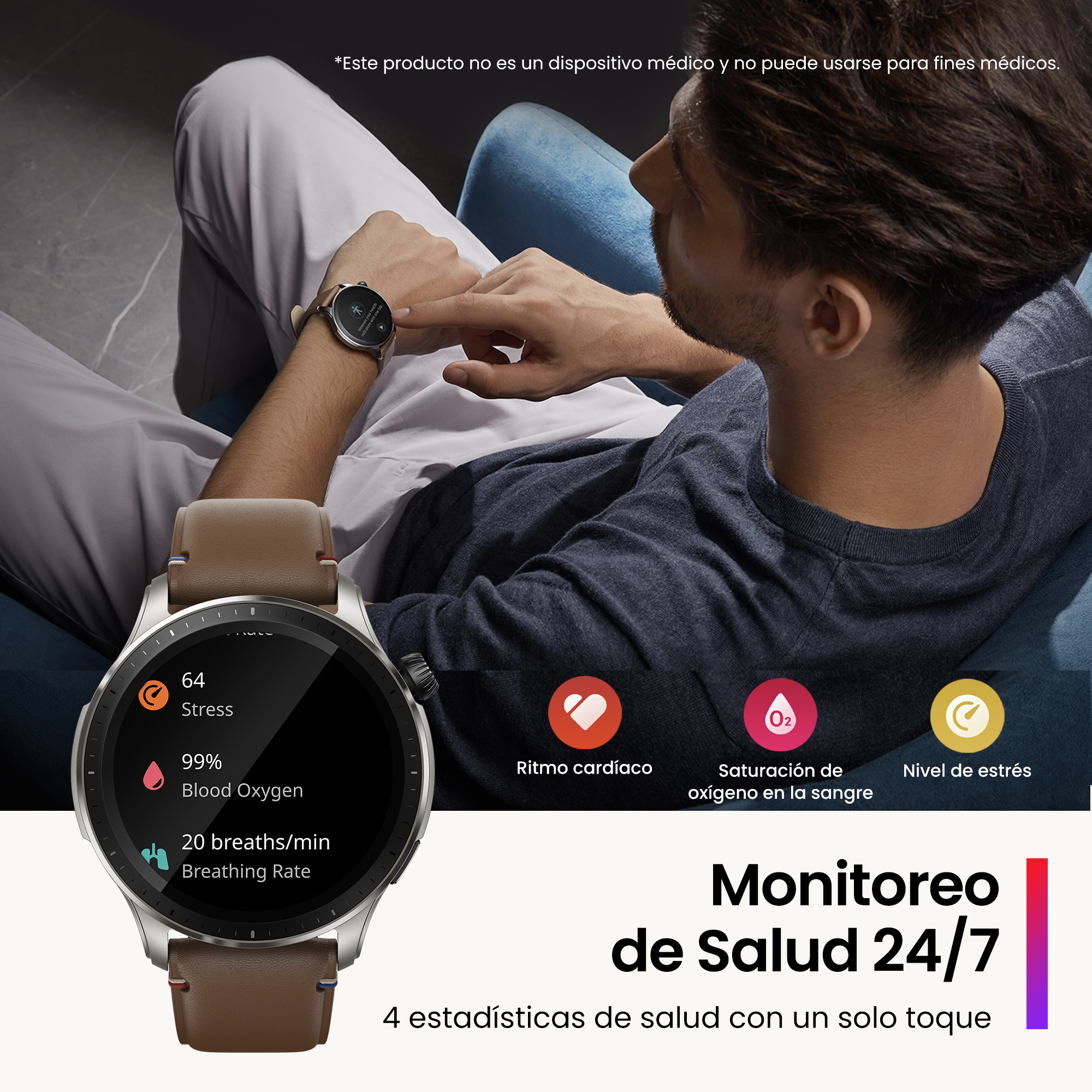 Foto 3 | Smartwatch Amazfit Gtr 4 con Gps Amazon Alexa Autonomía 14 Días color Negro