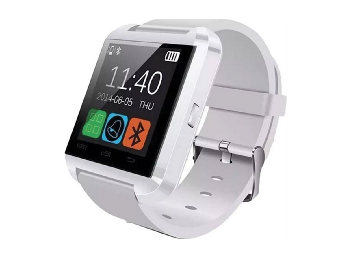 Smartwatch Fralugio U8 color Blanco Notificaciones Altavoz Micrófono y Notificaciones