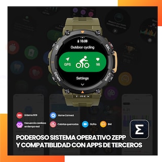 Foto 8 | Smartwatch Amazfit T Rex 2 con GPS Autonomía 24 Días Negro