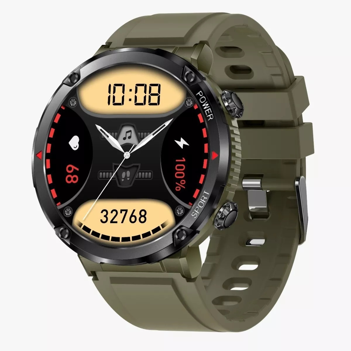 Foto 6 pulgar | Smartwatch Fralugio T30 Round Full HD IPS color Verde