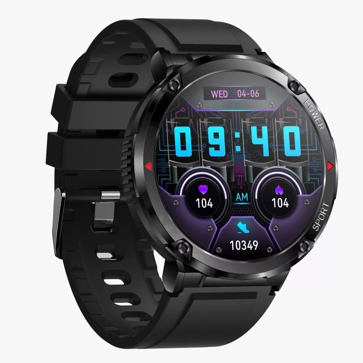 Smartwatch Fralugio T30 Round Full Hd Ips Negro