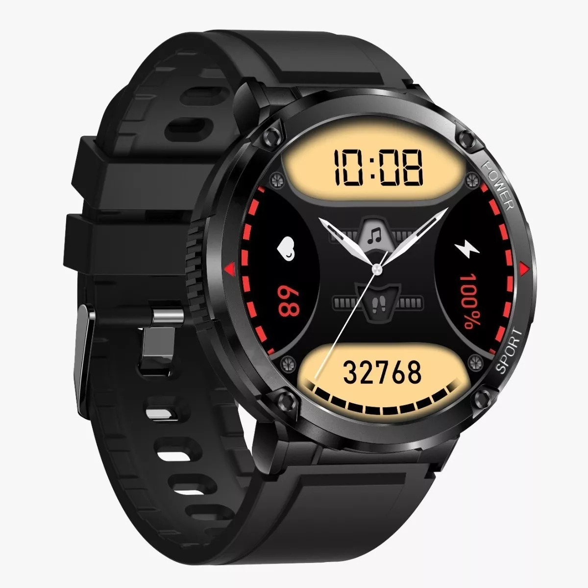 Foto 4 pulgar | Smartwatch Fralugio T30 Round Full Hd Ips Negro