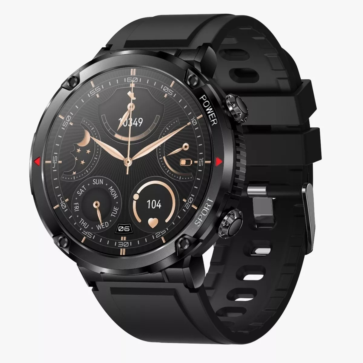 Foto 6 pulgar | Smartwatch Fralugio T30 Round Full Hd Ips Negro