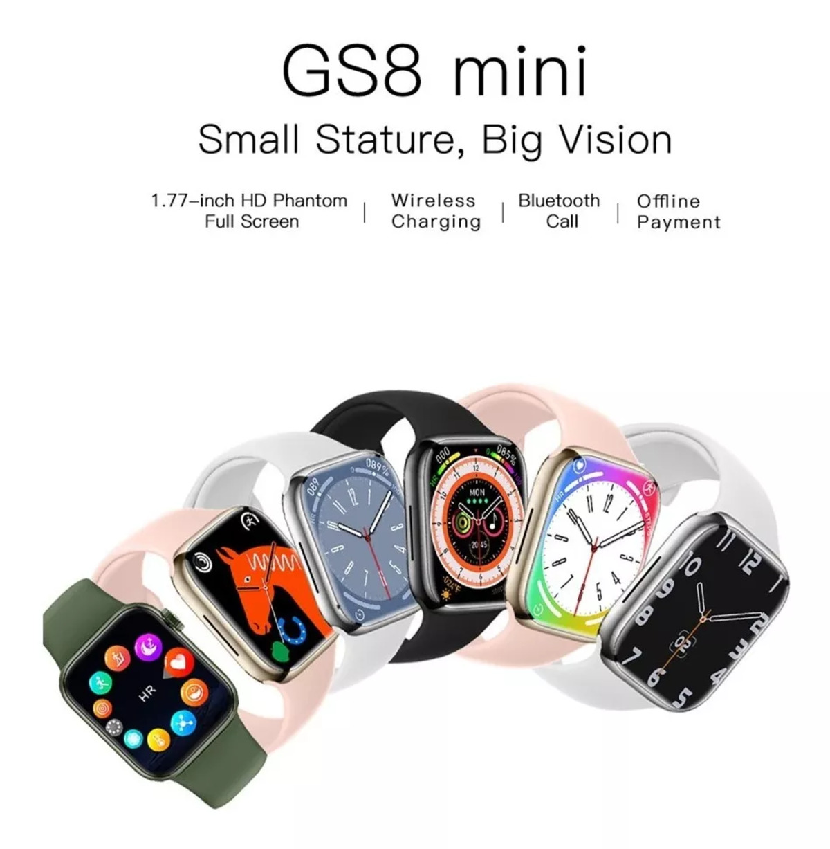 Foto 3 pulgar | Smart Watch Fralugio  Gs8 Mini Notificacion Azul