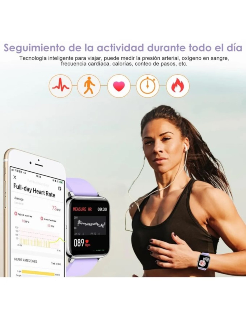 Foto 5 pulgar | Reloj Inteligente Petukita Box P-22 color Púrpura Bluetooth Deportivo