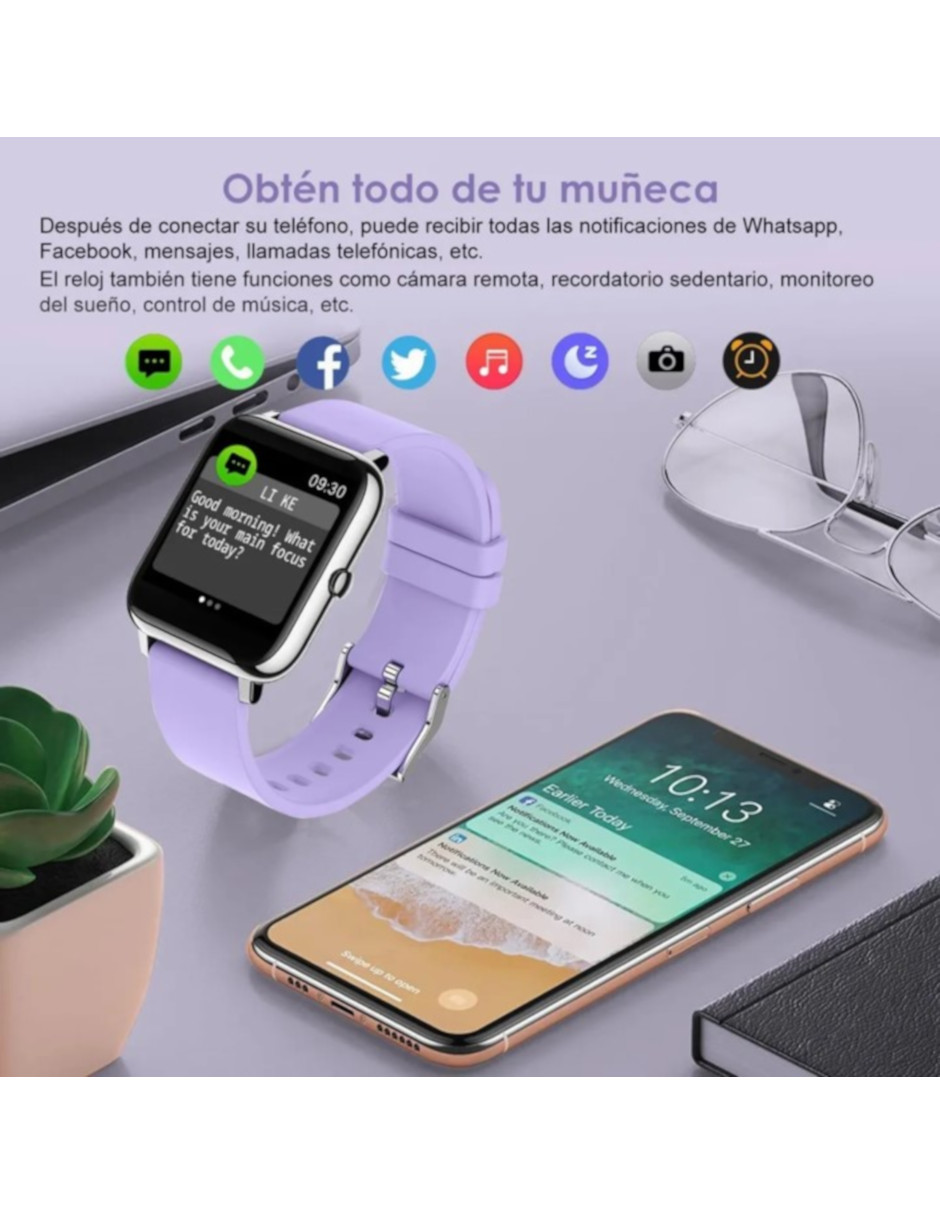 Foto 6 pulgar | Reloj Inteligente Petukita Box P-22 color Púrpura Bluetooth Deportivo