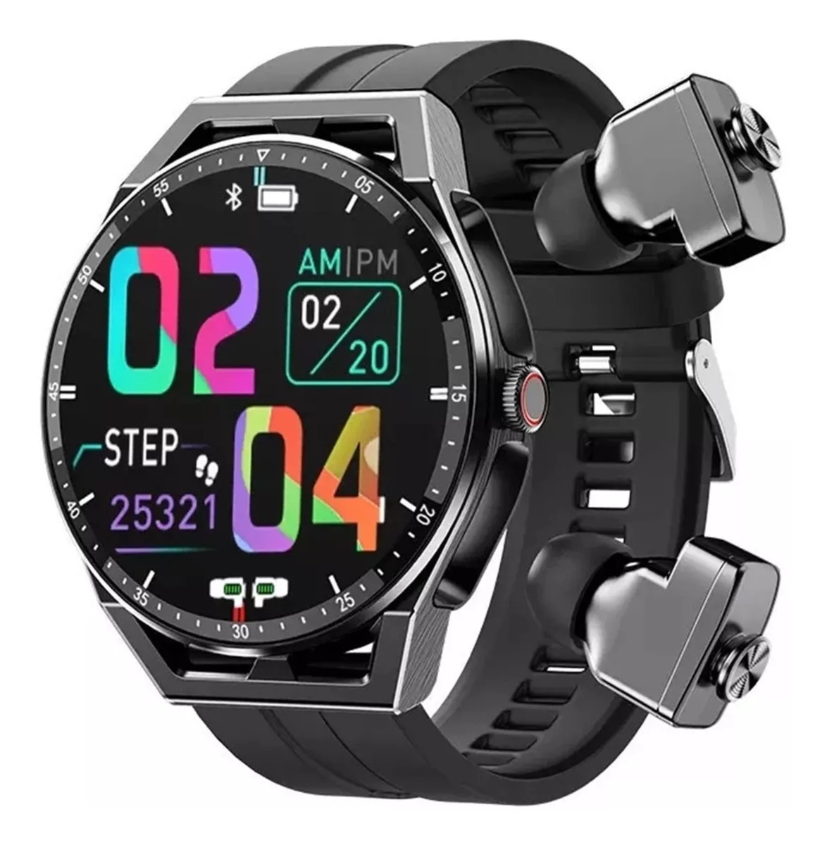 Foto 4 pulgar | Smart Watch Fralugio T20 -2 en 1 color Negro con Audífonos TWS HIFI