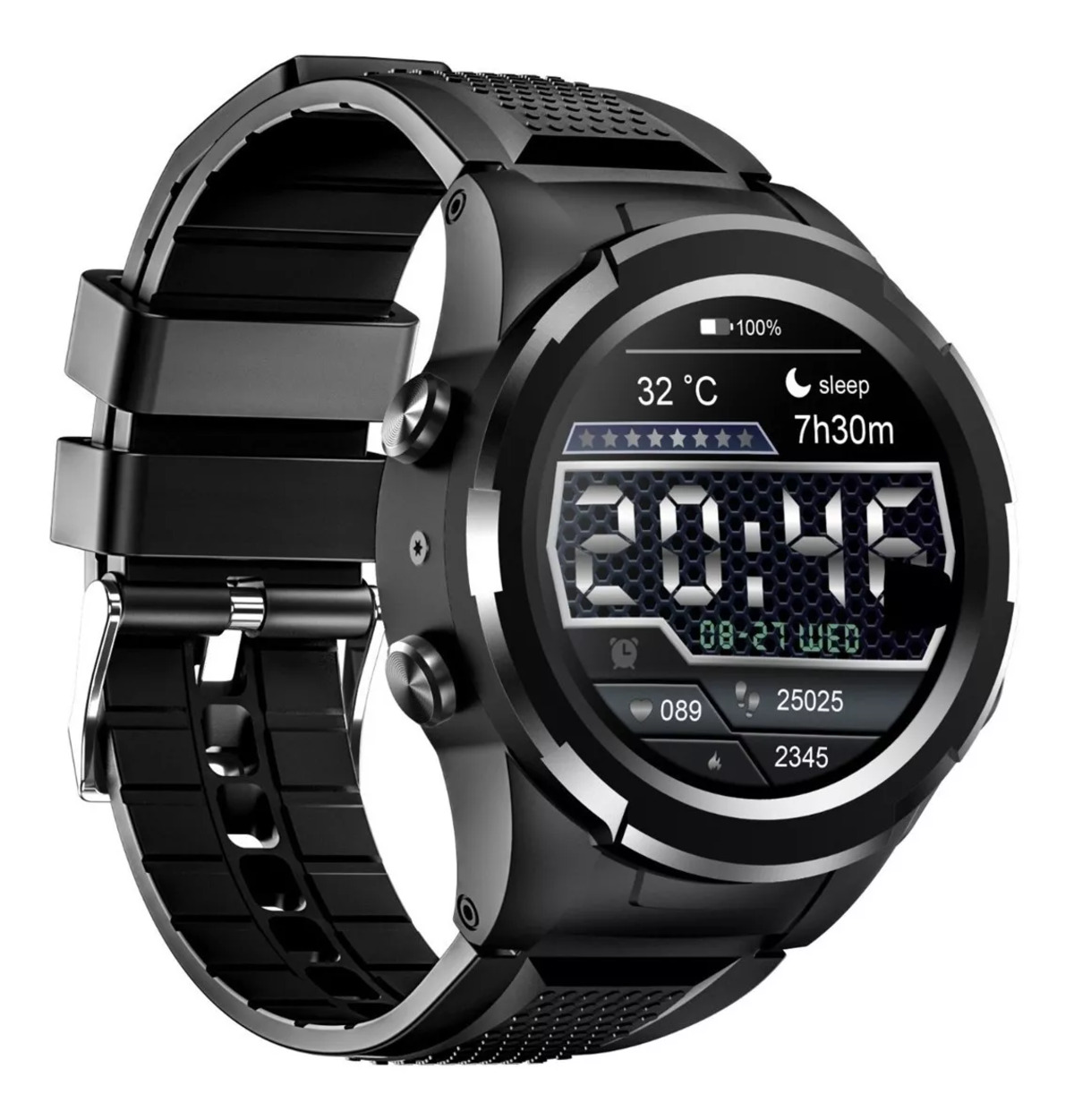 Foto 7 pulgar | Smartwatch Fralugio Jm06 2 en 1 TWS Full HD Negro