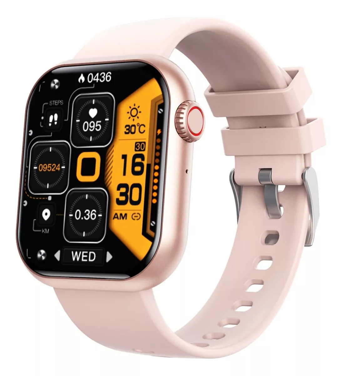 Foto 2 pulgar | Smartwatch Fralugio  F57 Full Touch Mide Glucosa Hr Bp color Rosa