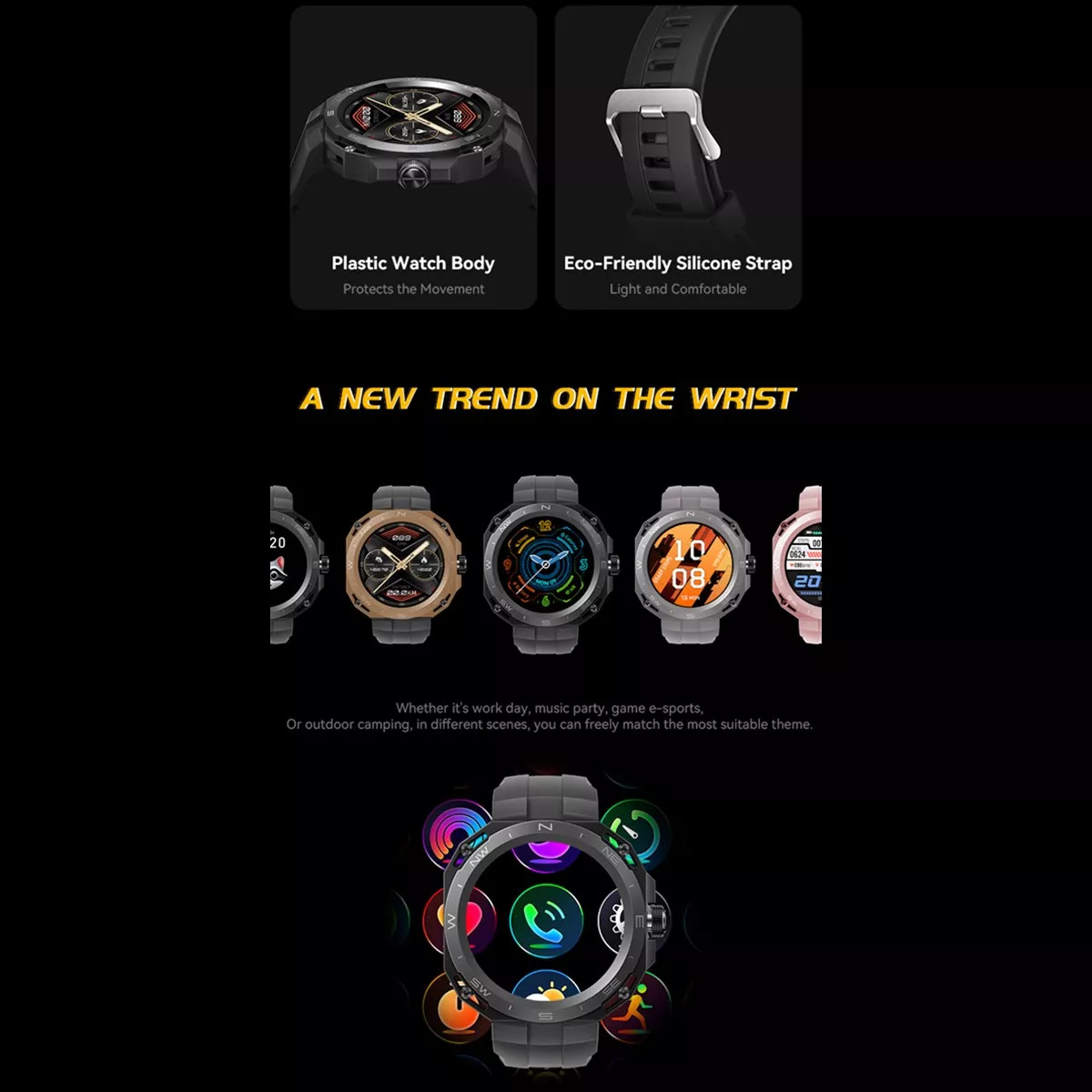 Foto 5 pulgar | Smartwatch Fralugio Gs3 Cyber Nfc color Dorado