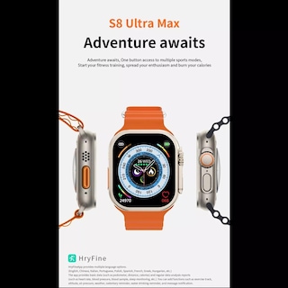 Foto 3 | Smartwatch Fralugio S8 Ultra Max 2.08" NFC Llamadas HR Naranja