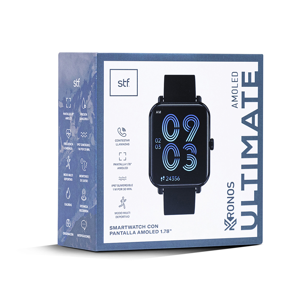 Foto 7 pulgar | Smartwatch Stf  Kronos Ultimate color Negro con Pantalla Amoled 1.78''