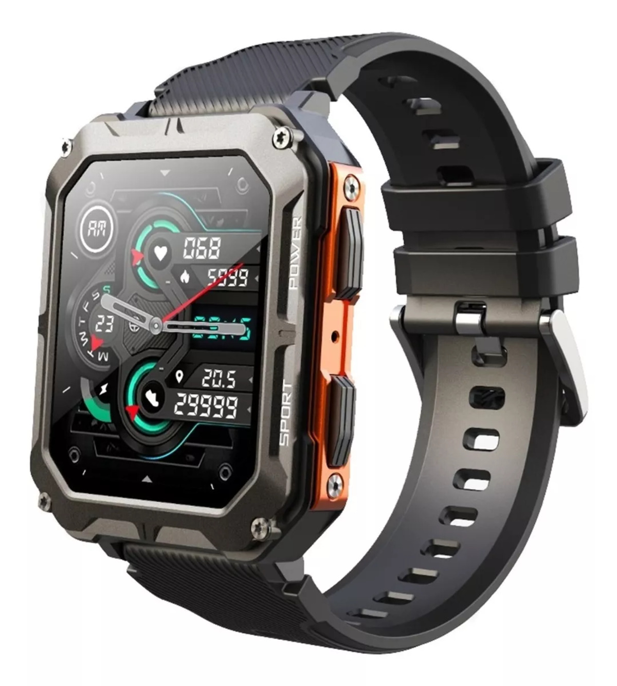 Foto 2 pulgar | Smartwatch Fralugio C20 Pro Full Touch HD color Naranja