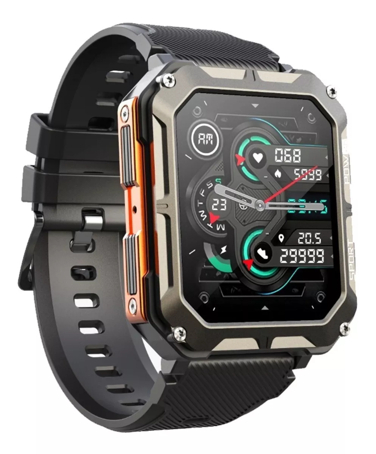 Foto 3 pulgar | Smartwatch Fralugio C20 Pro Full Touch HD color Naranja