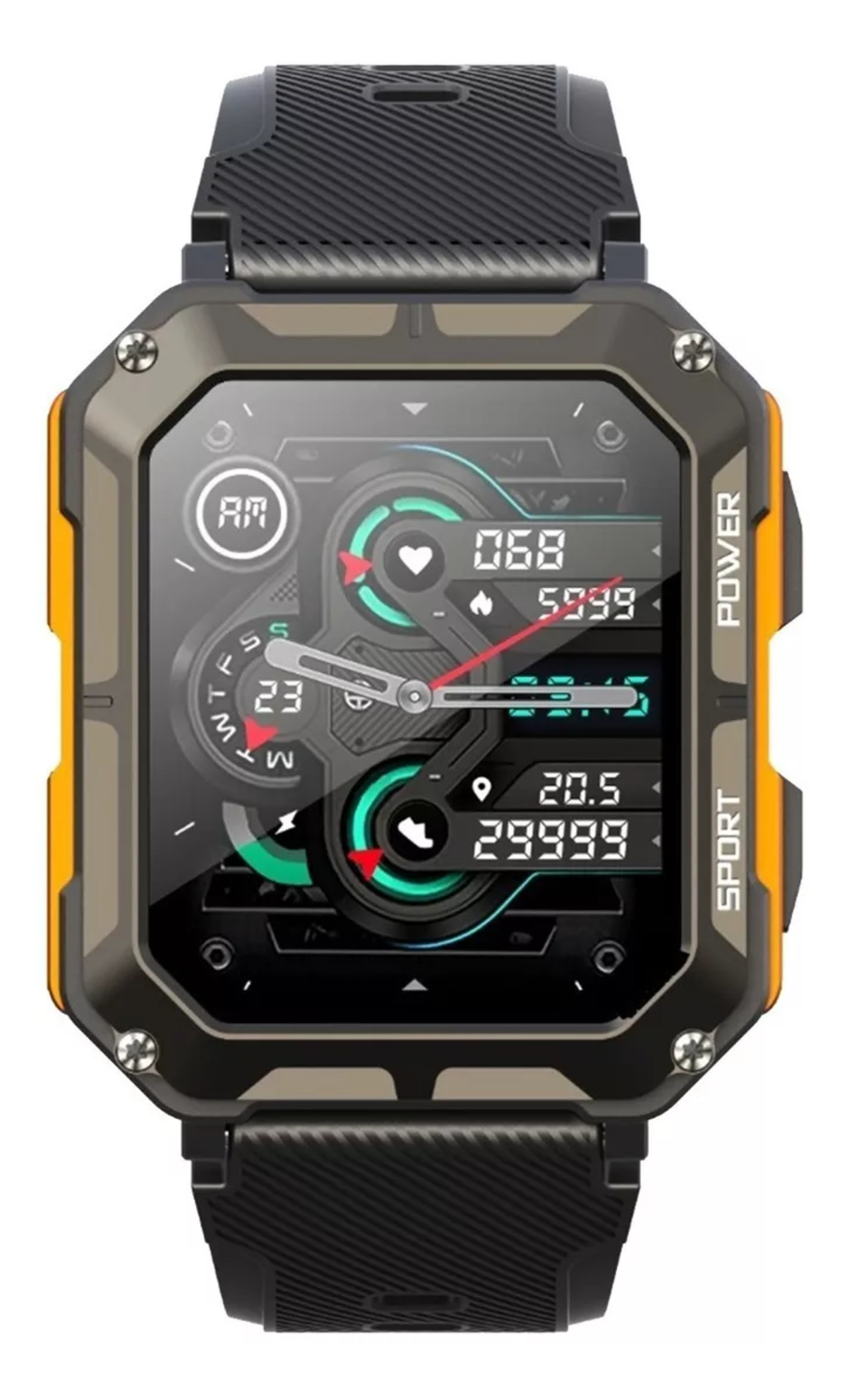 Foto 5 pulgar | Smartwatch Fralugio C20 Pro Full Touch HD color Naranja