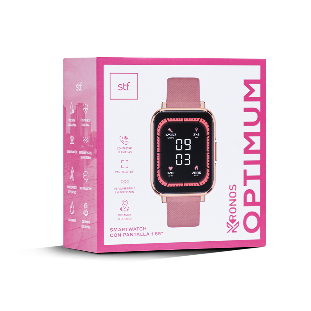 Foto 7 pulgar | Smartwatch Stf  Kronos Optimum color Rosa  Con Pantalla 1.85''