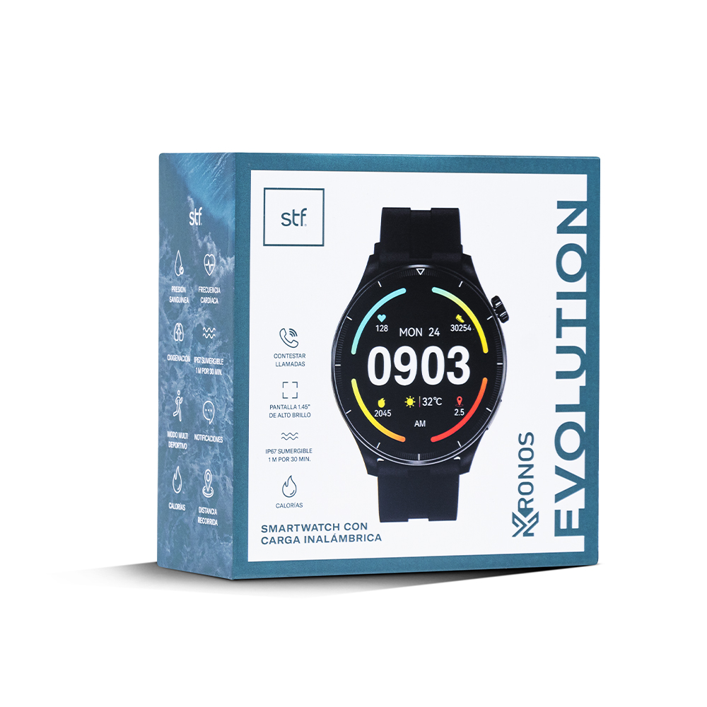 Foto 5 pulgar | Smartwatch STF Kronos Evolution color Negro