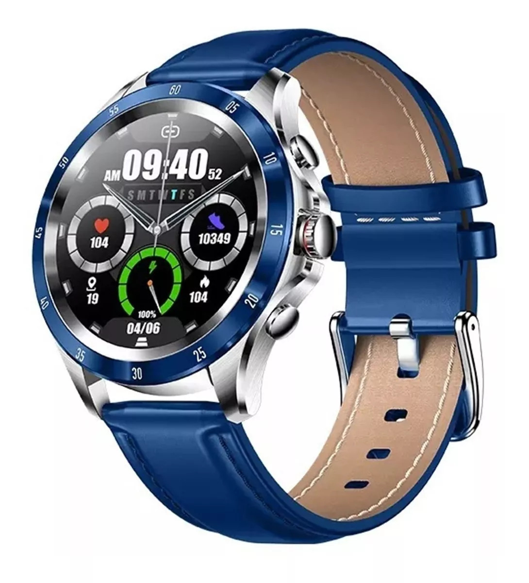 Foto 2 pulgar | Smartwatch  Fralugio Qm022 De Lujo Full Hd color Azul