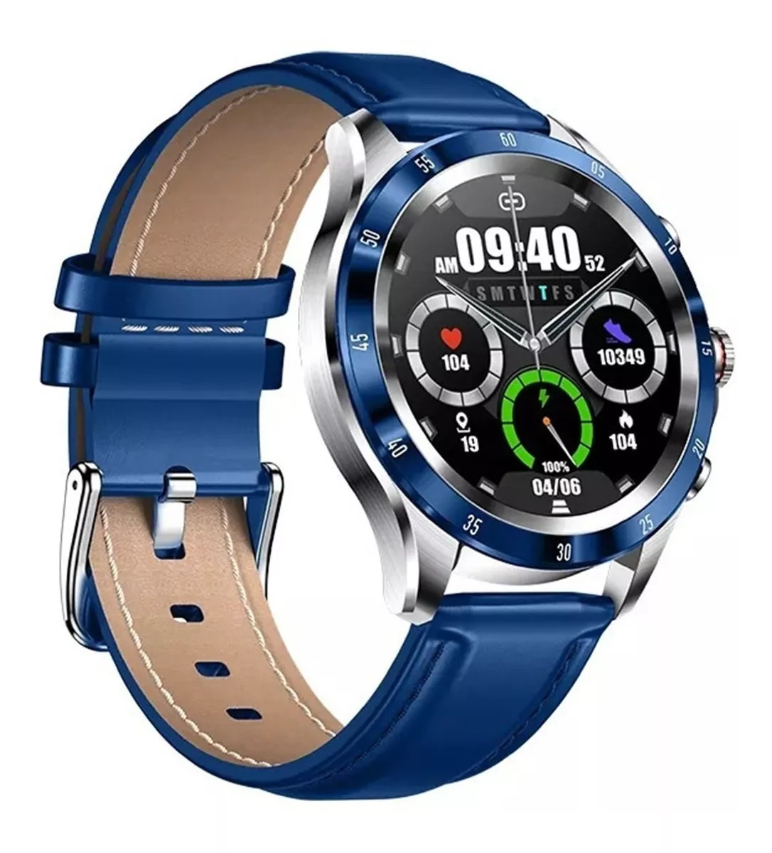 Foto 3 pulgar | Smartwatch  Fralugio Qm022 De Lujo Full Hd color Azul