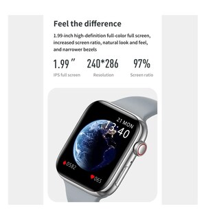 Foto 3 | Smartwatch Fralugio Iwo 88 Series 8 Full Touch Nfc color Negro