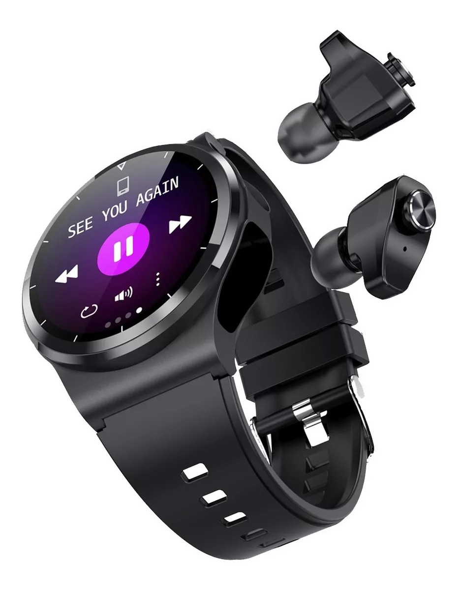 Smartwatch  Fralugio Gt69 y Audífonos Tws color Negro