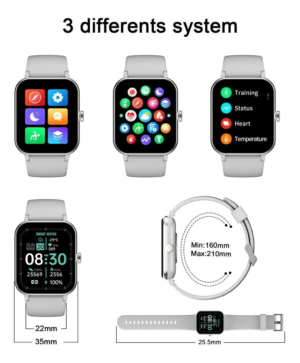 Foto 3 pulgar | Reloj Smartwatch IOWODO color Blanco con Temperatura Pulsera Doble para Mujer