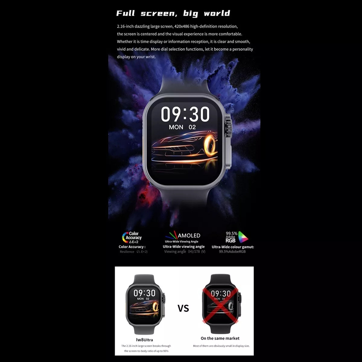 Foto 6 pulgar | Smartwatch Fralugio  HK8 Pro Max Ultra color Naranja