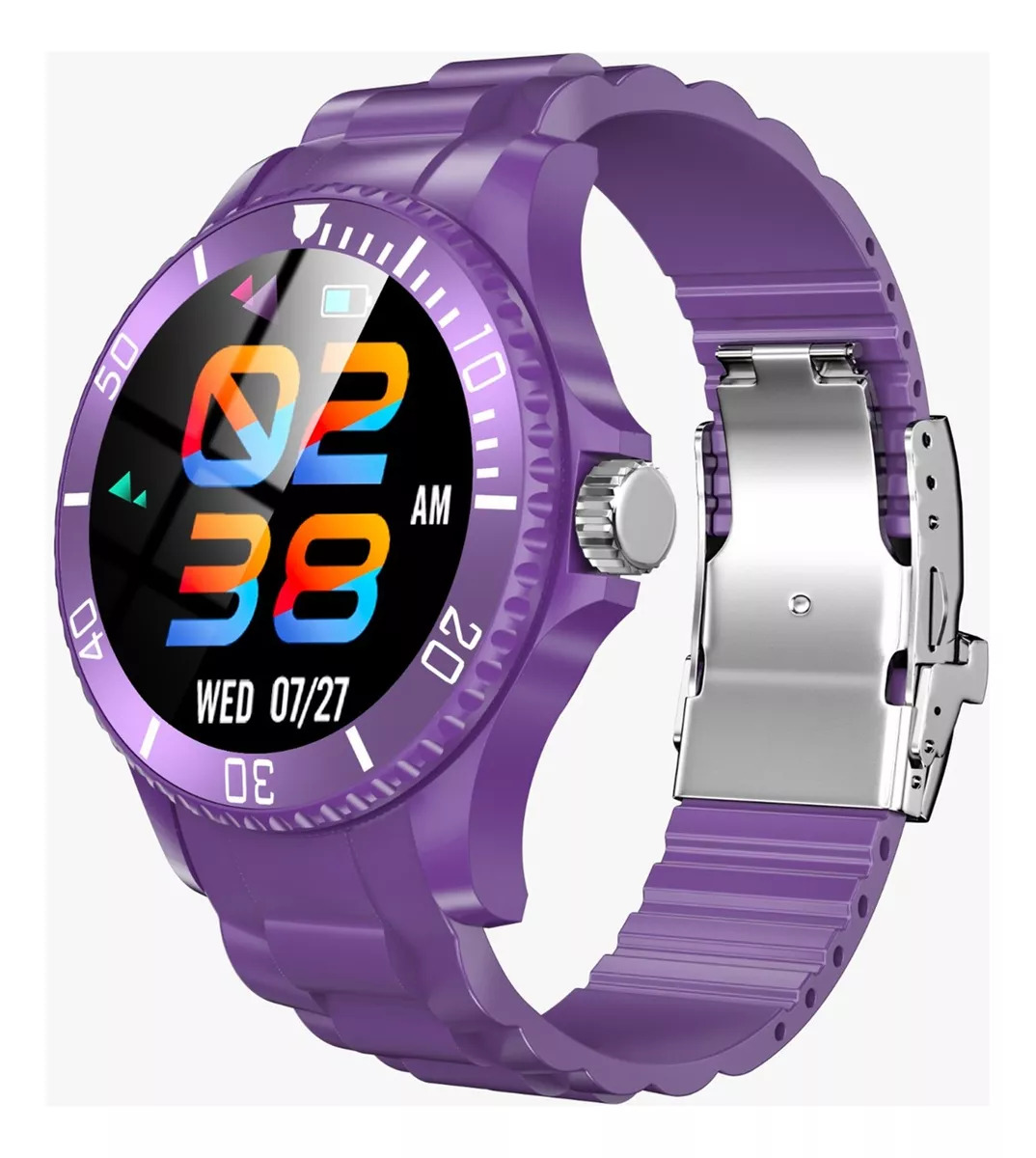 Foto 2 pulgar | Smartwatch Fralugio  Tk17 Sport Bp Hr Spo2 Touch color Morado