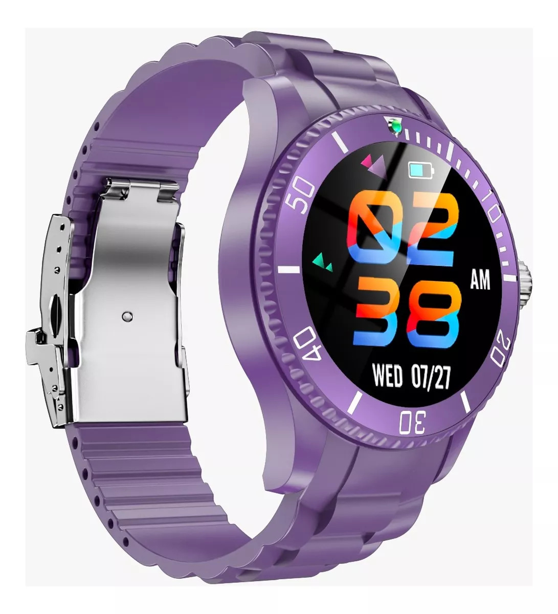 Foto 6 pulgar | Smartwatch Fralugio  Tk17 Sport Bp Hr Spo2 Touch color Morado