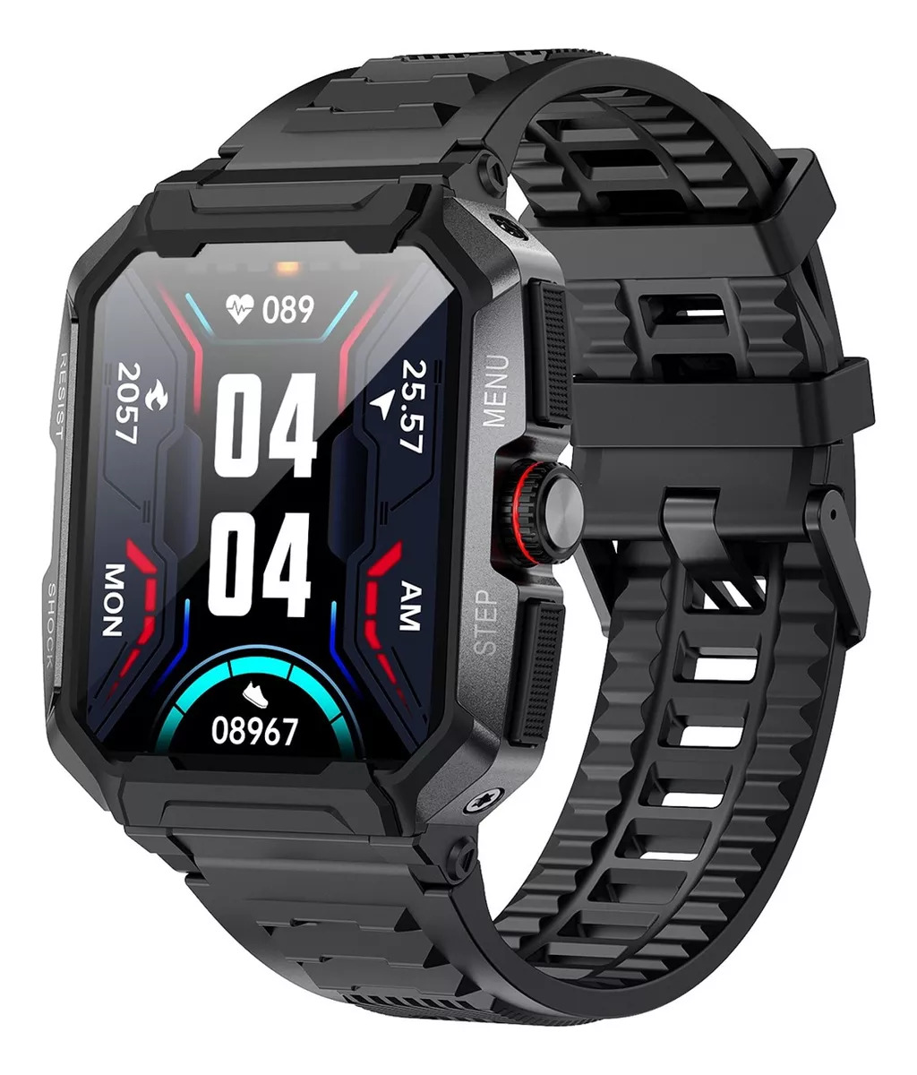 Foto 2 pulgar | Smartwatch Fralugio Ak47 color Negro Rough Sport HR 24hr Spo2 HD