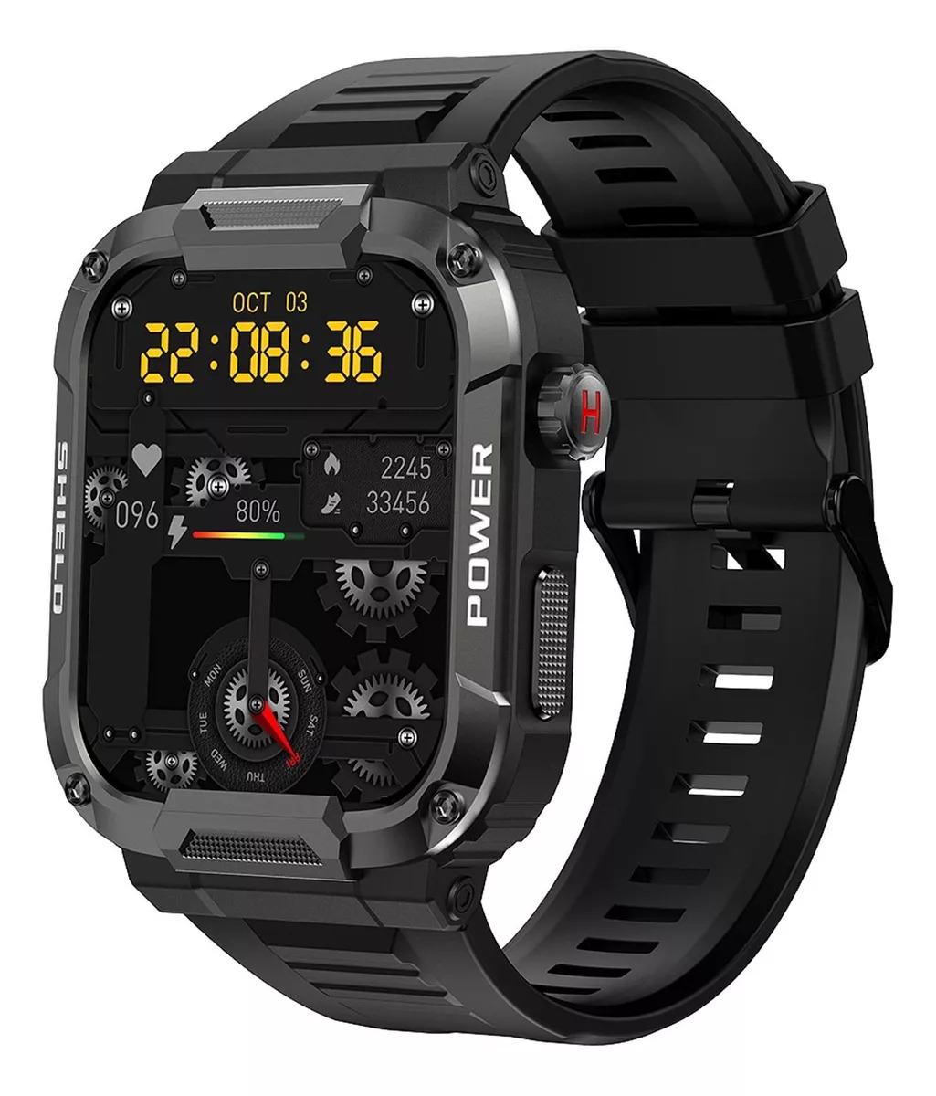 Foto 4 pulgar | Smartwatch Fralugio Mk66 color Negro Rough Bp Hr Spo2