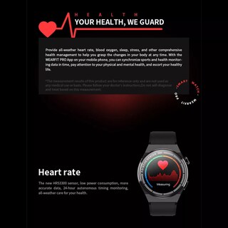 Foto 4 | Smartwatch Fralugio Gt3 Max Mide Glucosa Hr Bp Spo2 Hd color Negro