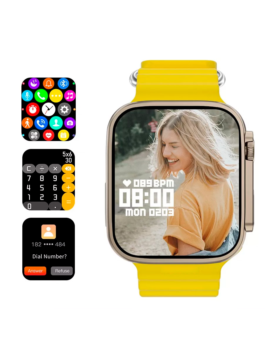 Foto 2 | Reloj Inteligente Petukita Box S8 color Amarillo para Android e iOs