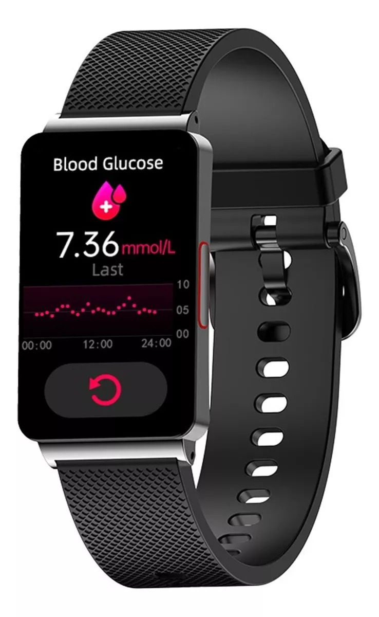 Reloj Inteligente Fralugio  Ep08 Mide Glucosa Ecg Spo2 color Negro