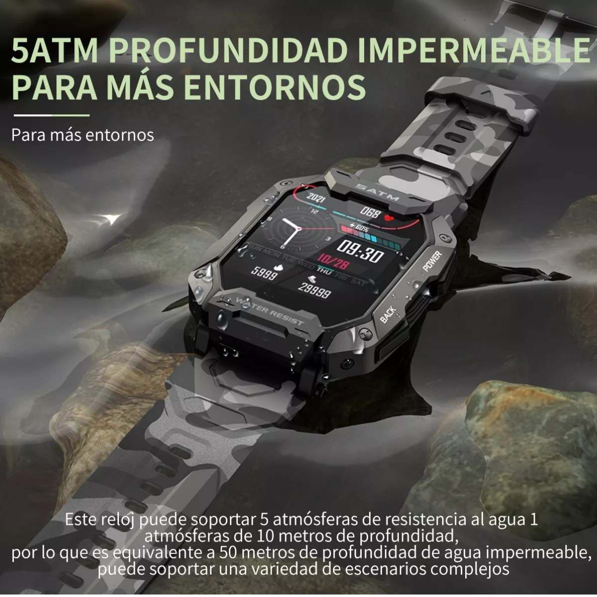 Foto 2 | Reloj Inteligente Deportivo Eo Safe Imports Esi-7463 color Negro