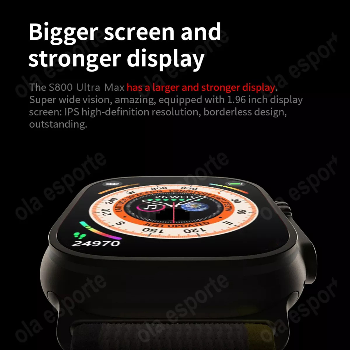 Foto 4 pulgar | Smartwatch Fralugio S800 Ultra Max NFC Full Touch HD color Negro