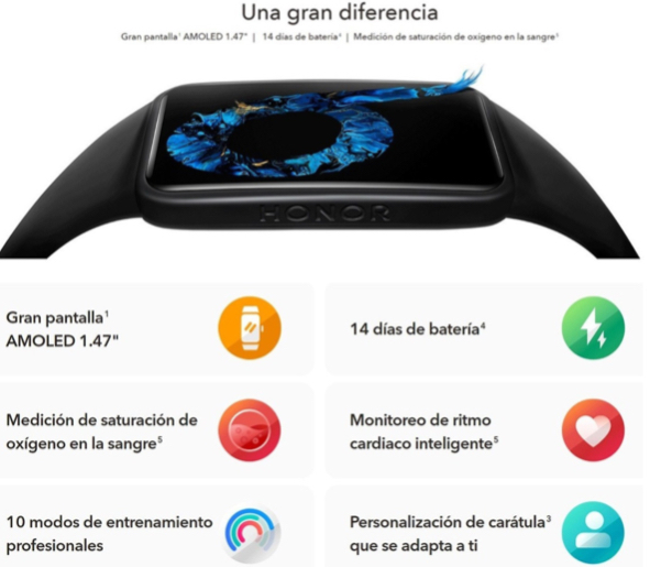 Foto 5 pulgar | Smartwatch Honor Band 6 1.47"Malla Meteorite Black Arg-b39