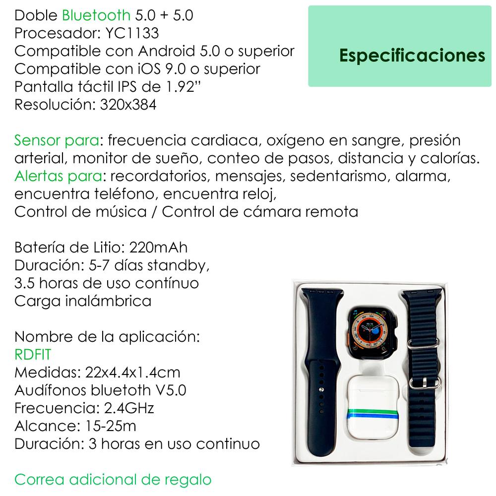 Foto 6 pulgar | Reloj Smartwatch Vak Y3 con Audífonos Bluetooth Fitness