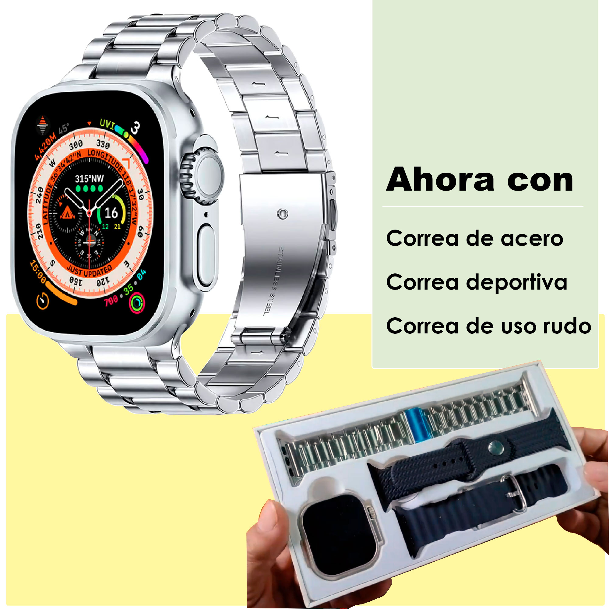 Foto 7 pulgar | Reloj Smartwatch Vak B6 Ultra Naranja Bluetooth NFC Calorías Presión