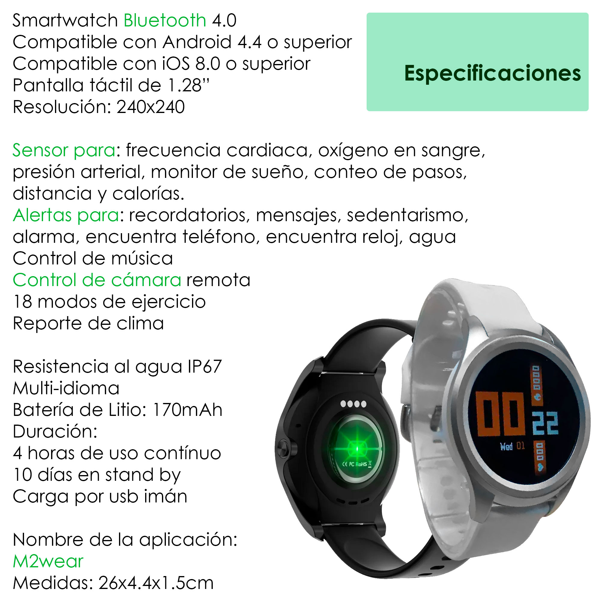 Foto 6 pulgar | Smartwatch Vak Vdt90b color Blanco