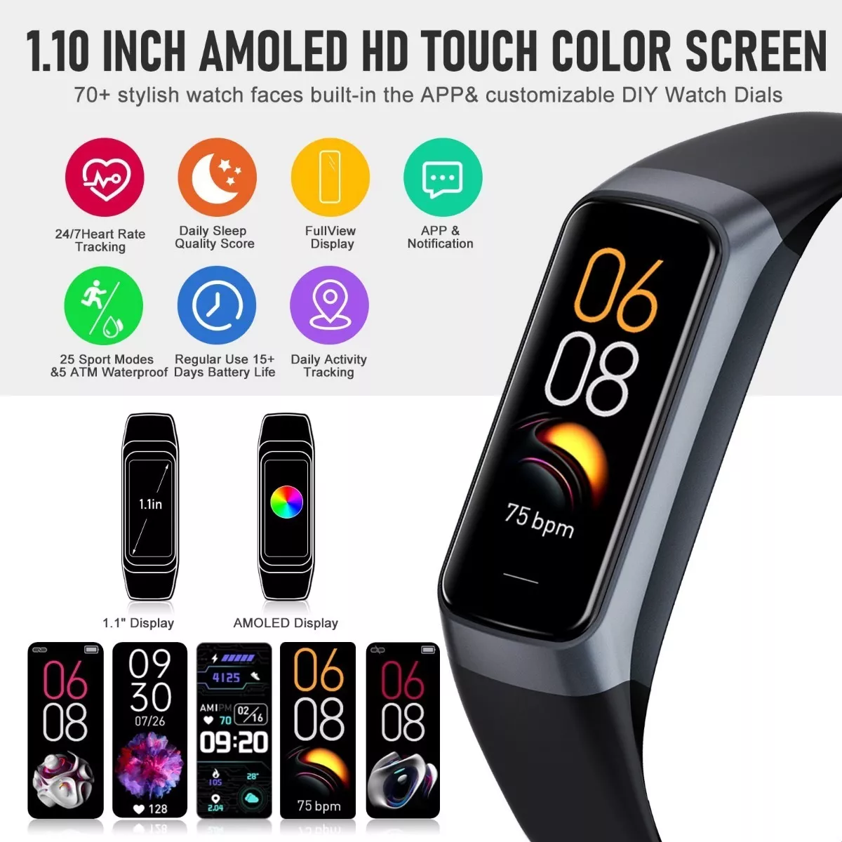 Foto 4 pulgar | Reloj Inteligente Belug Bluetooth color Negro para Dama