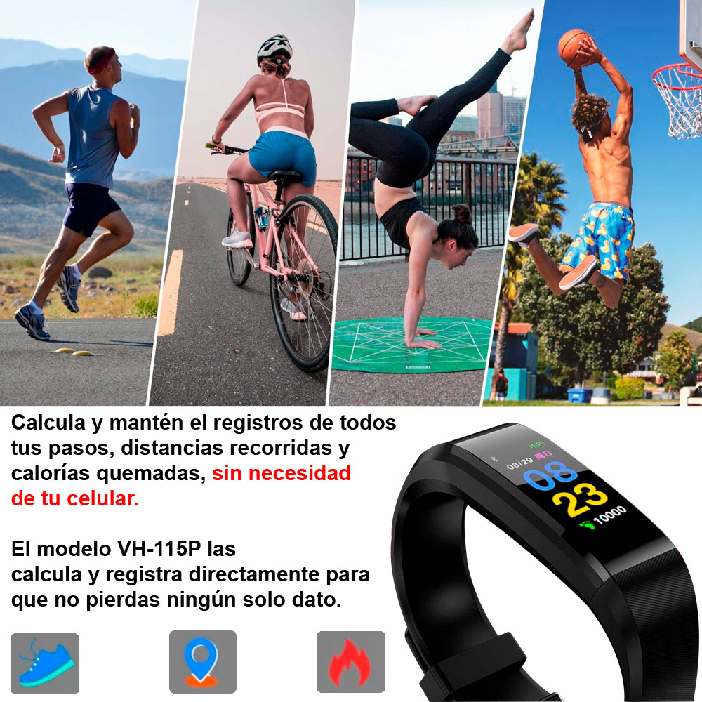 Foto 3 pulgar | Smartwatch Vak Vh115pn color Negro