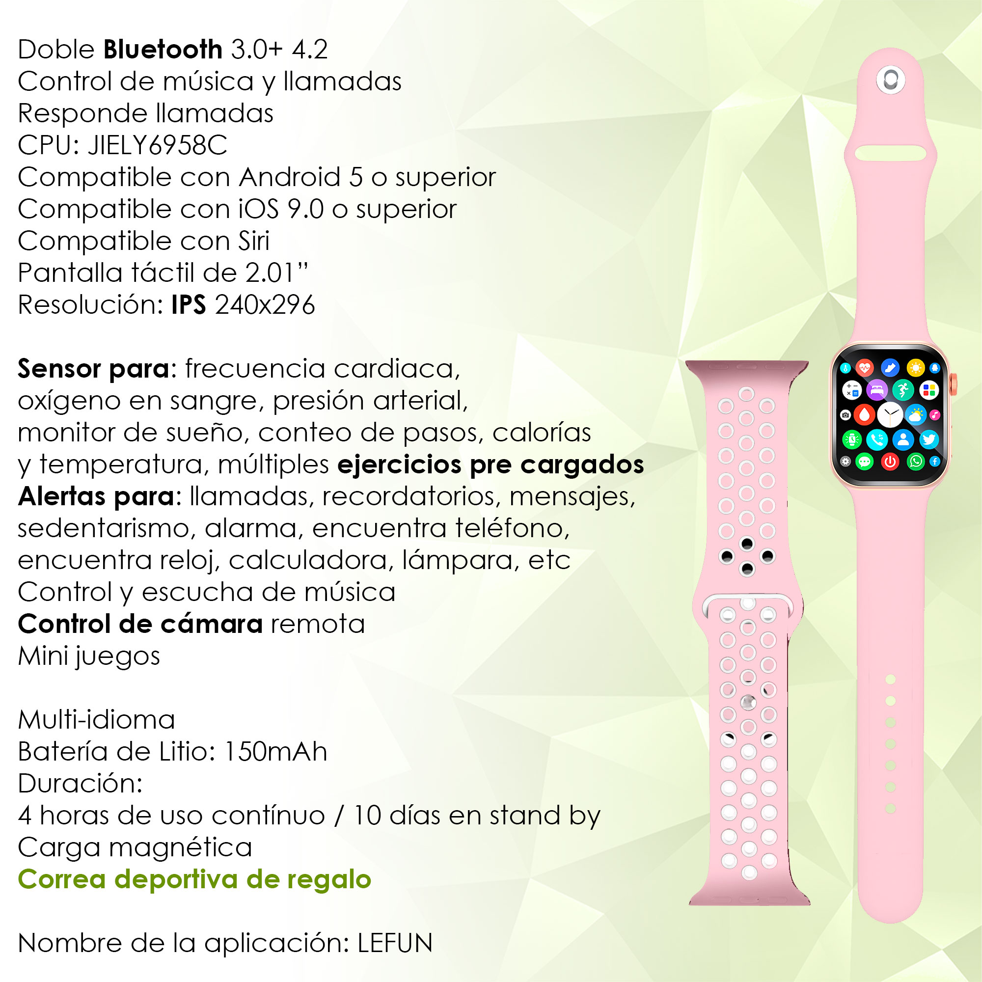 Foto 7 pulgar | Reloj Smartwatch Vak F9 Ip67 Metal Health Pasos Calorias